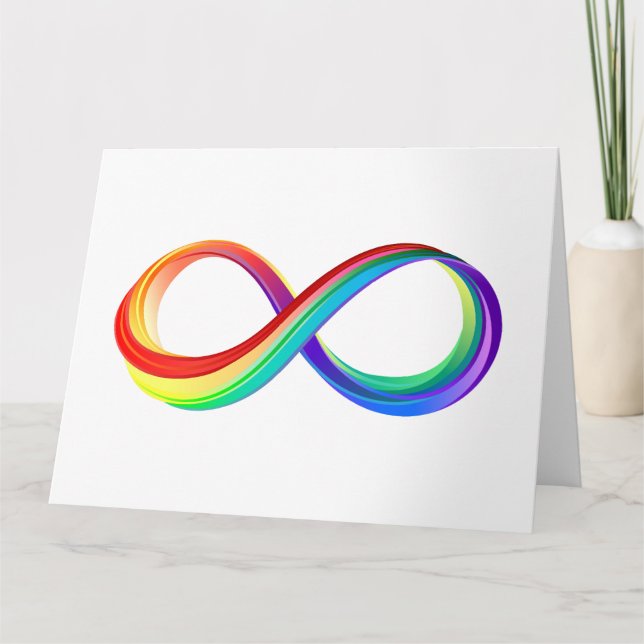 Cartão Símbolo de Infinidade Arco-Íris em Camadas (Frente)