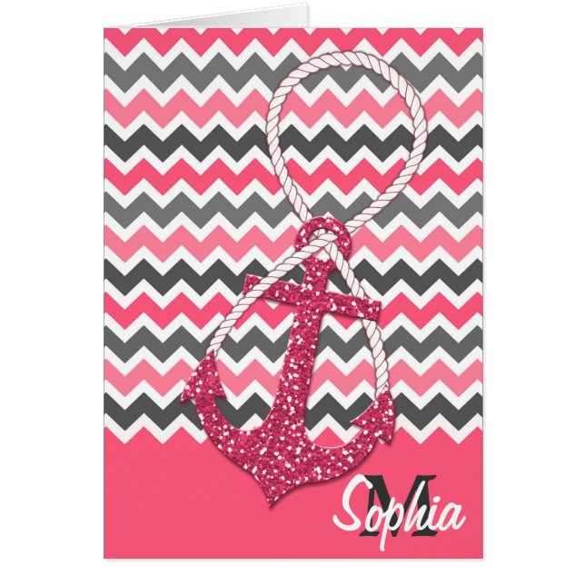 Cartão símbolo de infinidade da âncora náutica do faux gl (Frente)