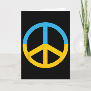 Cartão Símbolo De Paz Com As Cores Da Bandeira Da Ucrânia