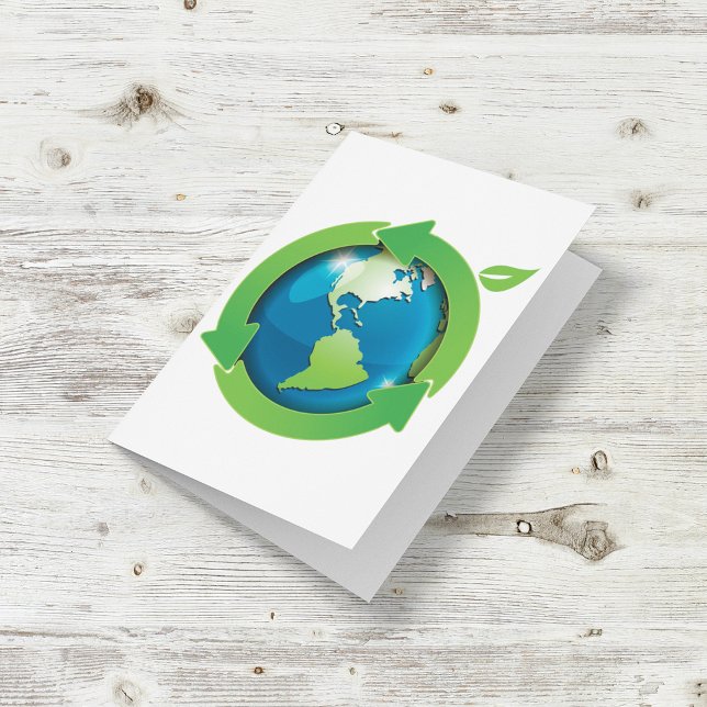 Cartão Símbolo de Reciclagem Terra Amiga do Meio Ambiente (Criador carregado)