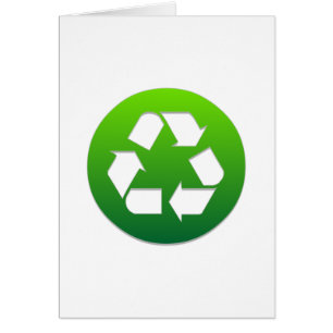 Cartão Símbolo de Reciclagem Verde