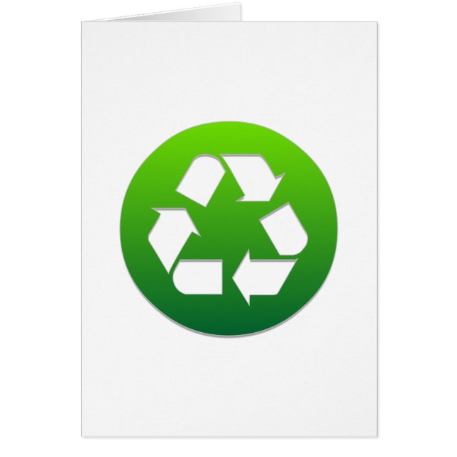 Cartão Símbolo de Reciclagem Verde (Frente)