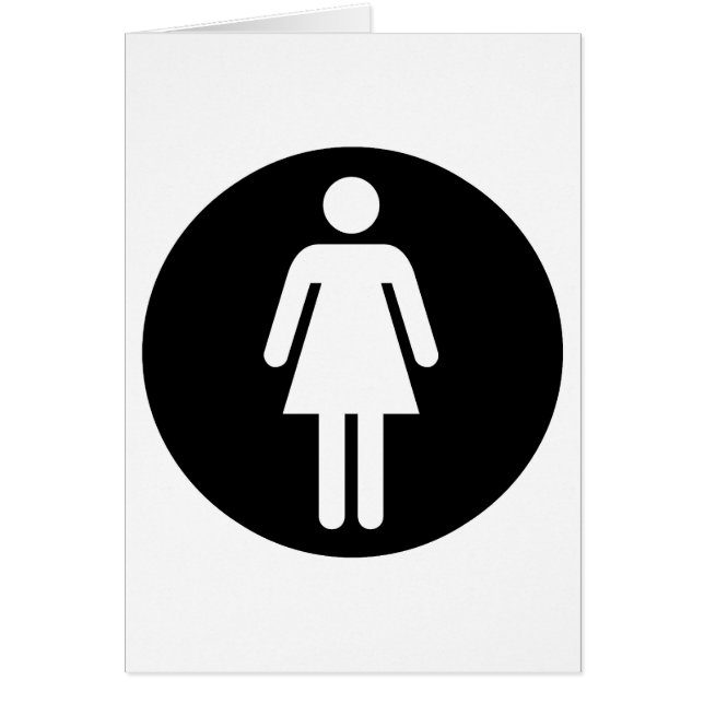 Cartão Símbolo feminino círculo negro (Frente)