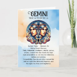 Cartão Símbolo Horoscópio Gemini | Aniversário