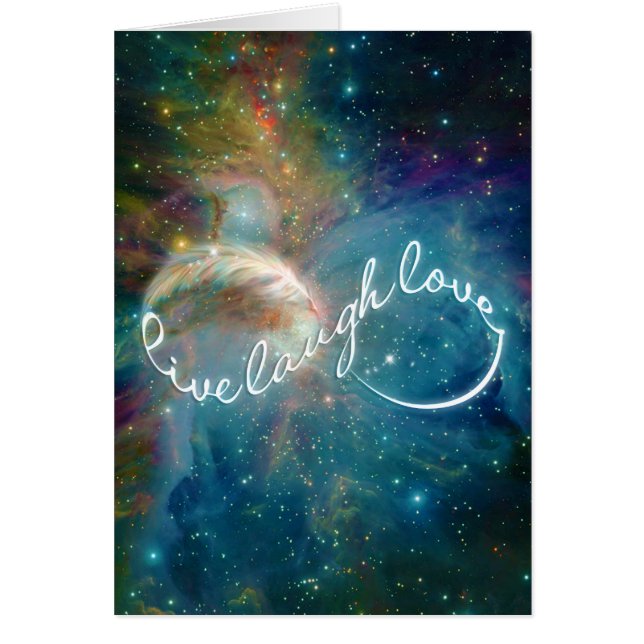 Cartão Símbolo infinito fantástico de "Live Laugh Love" (Frente)