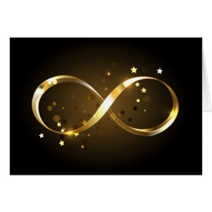 Cartão Símbolo Infinity do ouro