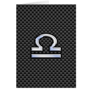 Cartão Símbolo libra zodiac em decor de fibra de carbono