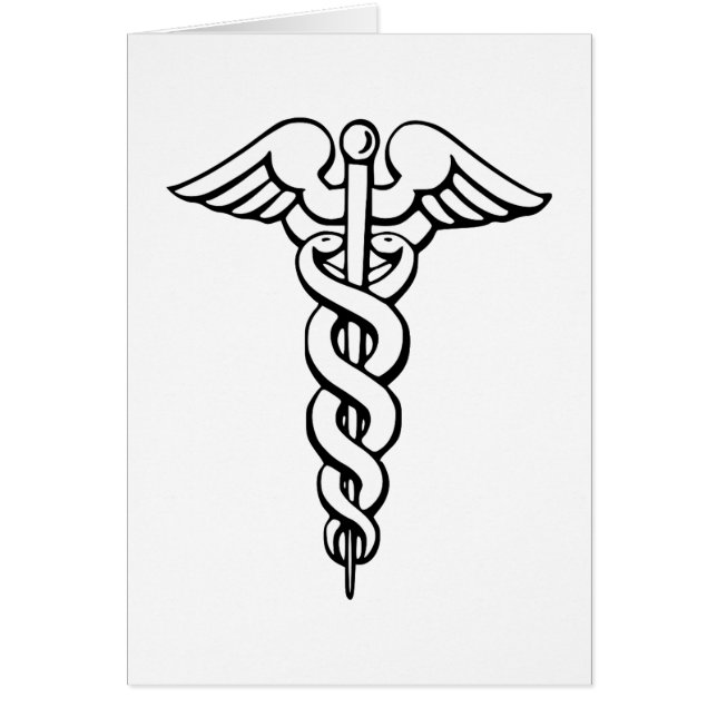 Cartão Símbolo médico de Caduceus (Frente)