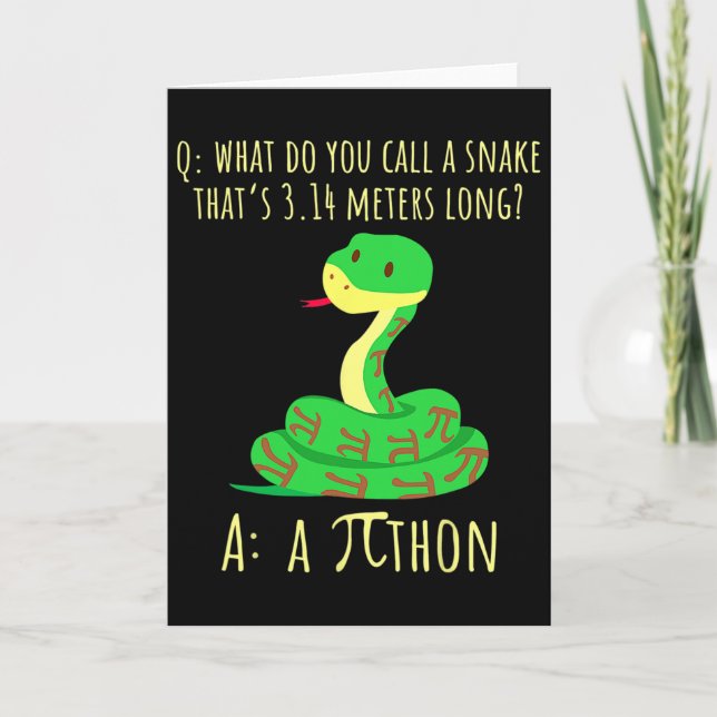 Cartão Símbolo Pi Pithon Python Pi Dia do Professor de Ma (Frente)