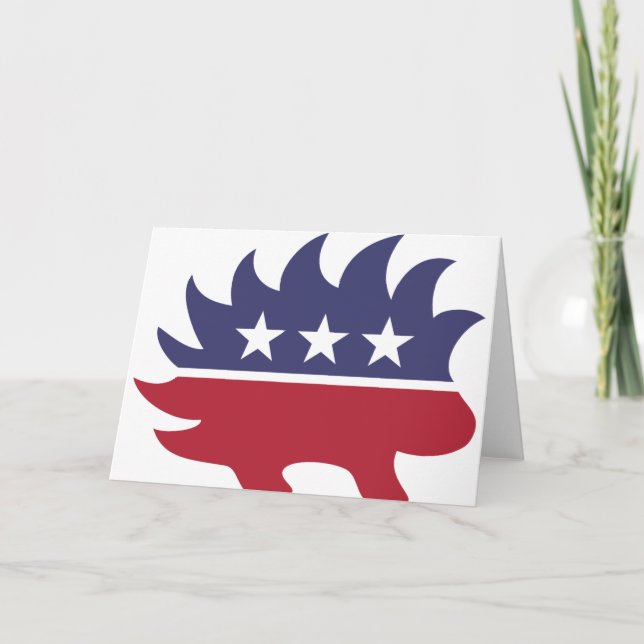 Cartão Símbolo Porcupine do Partido Libertário (Frente)