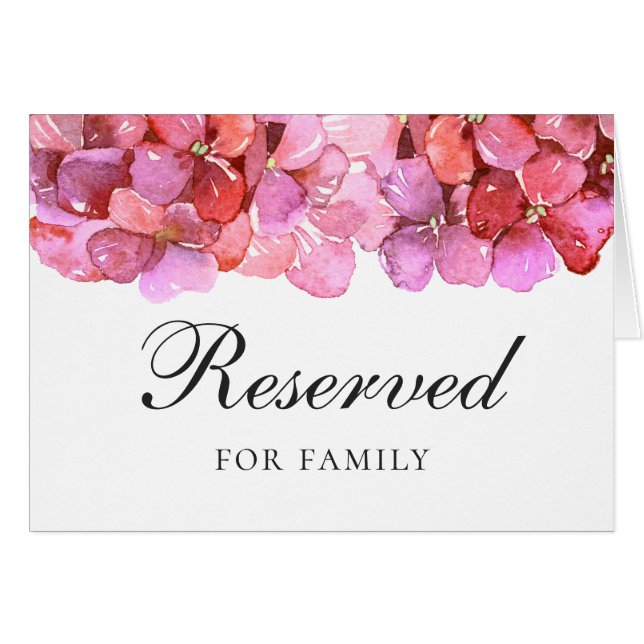 Cartão Símbolo reservado para casamento floral cor-de-ros (Frente horizontal)
