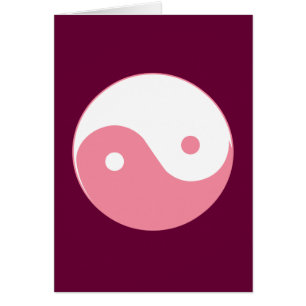 Cartão Símbolo rosa Yin-Yang