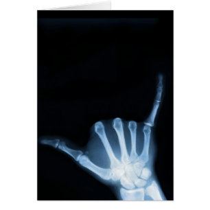 Cartão Símbolo Shaka X-Ray (Hang Loose)