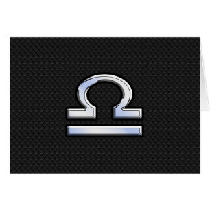 Cartão Símbolo Silver Libra Zodiac no estilo de pele cobr