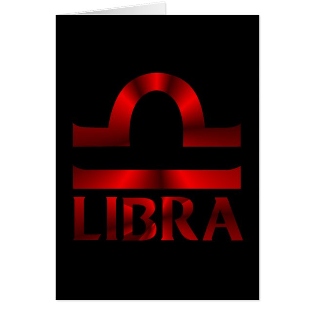 Cartão Símbolo vermelho do horóscopo do Libra (Frente)