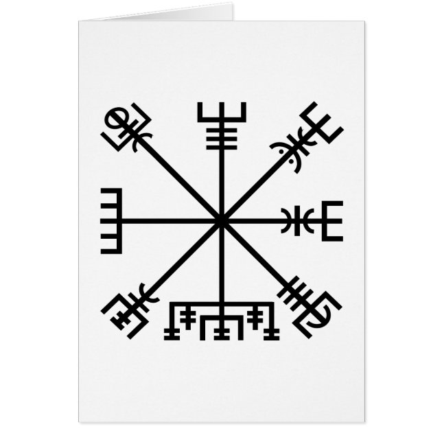 Cartão Símbolo Viquingue Vegvisir (Frente)