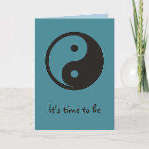 Cartão Símbolo Yin Yang - design de tatuagem sólida