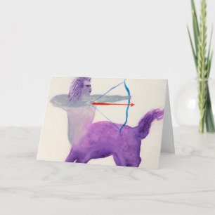 Cartão Símbolo Zodiac Roxo Sagitário Aniversário
