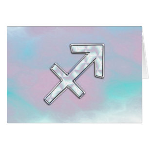 Cartão Símbolo Zodíaco Sagitário Mãe de Estilo Pérola