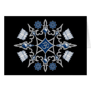 Cartão Símbolos budistas tribais