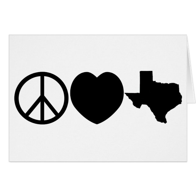 Cartão Símbolos do Texas Peace Love (Frente Horizontal)
