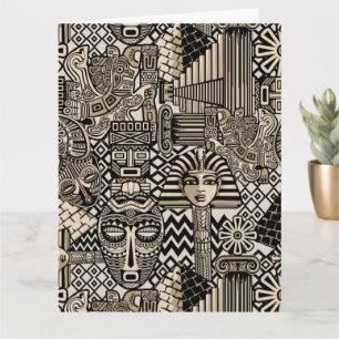 Cartão Símbolos Históricos Antigos Estilo de Tatuagem