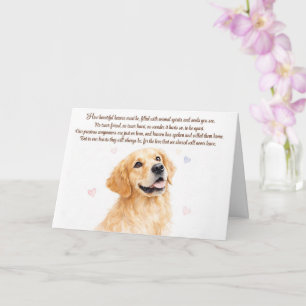 Cartão Simpatia Canina Tipo Retriever Dourado com Poema
