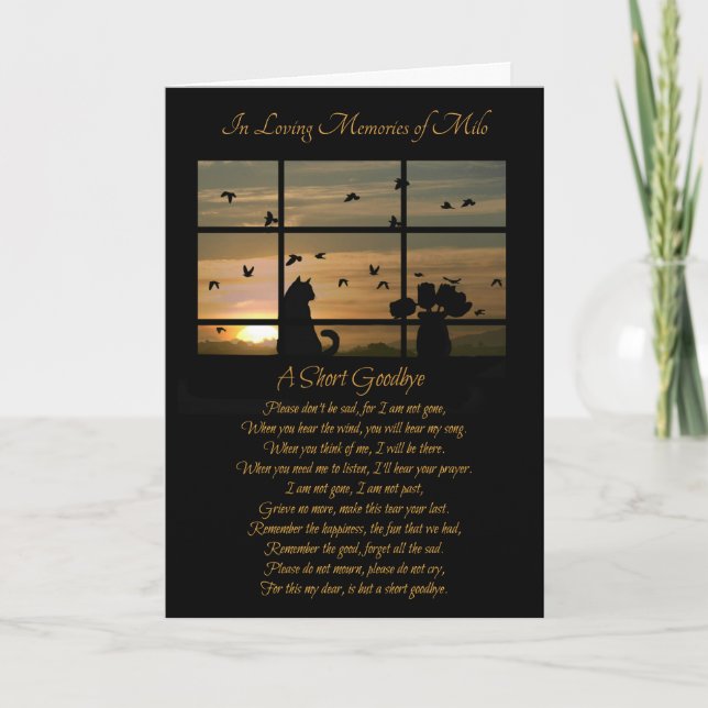 Cartão Simpatia Cat Nome Personalizado Poema Espiritual (Frente)