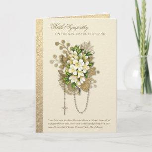 Cartão Simpatia Católica Condolências Marido