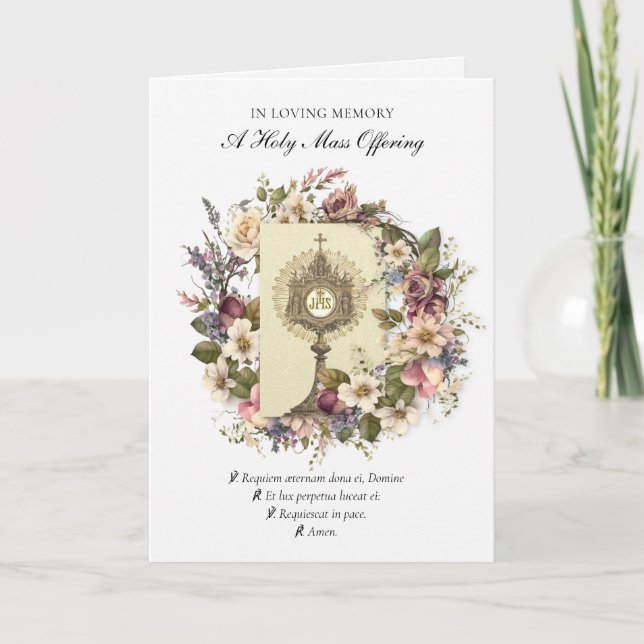 Cartão Simpatia Católica Oferta em Massa Eucarista (Frente)