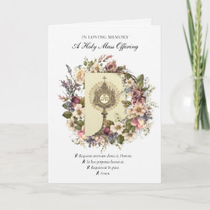 Cartão Simpatia Católica Oferta em Massa Eucarista