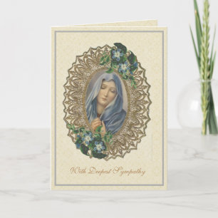Cartão Simpatia Condolências Virgem Mãe Religiosa Maria