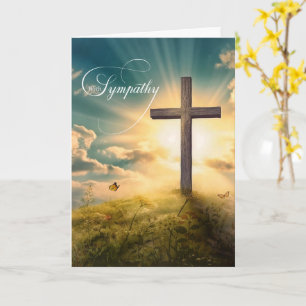 Cartão Simpatia Cristã Cruz Religiosa em uma Colina