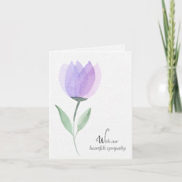 Cartão Simpatia das Tulipas de Aquarela Púrpura
