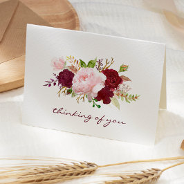 Cartão Simpatia de Buquê Floral, rosa e Marsala