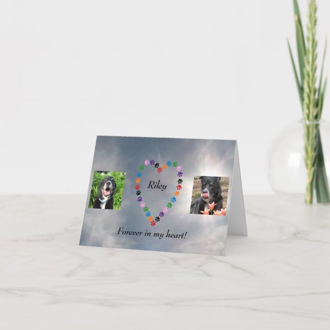 Cartão Simpatia de Cão Cardíaco Impresso por Vaca Multico (Frente)