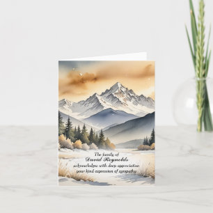 Cartão Simpatia de Neve das Montanhas Watercolor