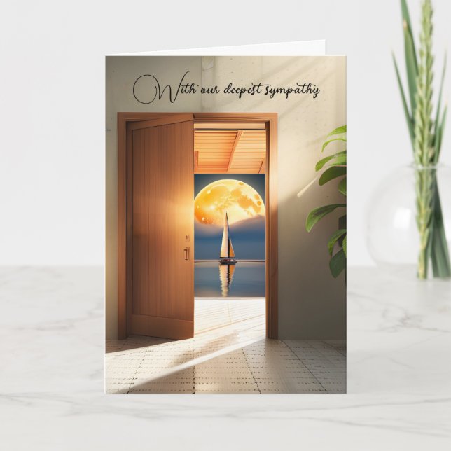 Cartão Simpatia de veleiro e lua na porta (Frente)