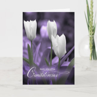 Cartão Simpatia Espanhola Con Simpatia Tulipas Brancas Ro