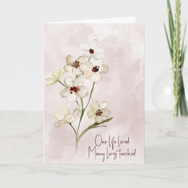Cartão Simpatia Floral de Blush Rosa (Frente)