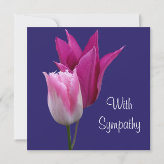 Cartão Simpatia lilática pelas tulipas cor-de-rosa elegan