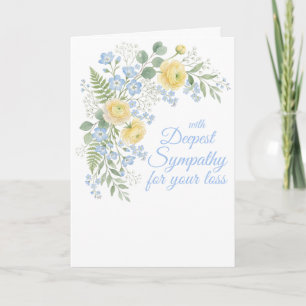 Cartão Simpatia Mais Profunda Floral Aquarela Azul Amarel