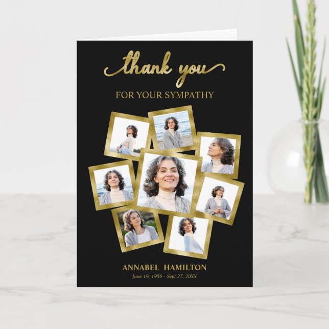 Cartão Simpatia moderna de colagem de fotos Obrigado Conv (Frente)