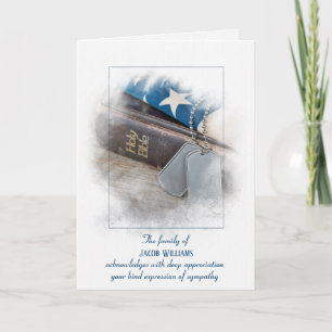 Cartão Simpatia Obrigado Dog tags e placa de Bíblia