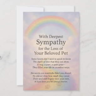 Cartão Simpatia pela perda de um animal de estimação