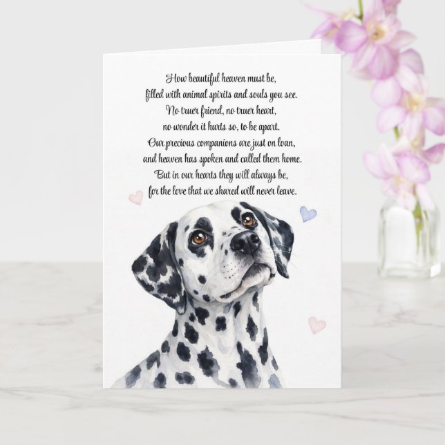 Cartão Simpatia Perda de Cachorro Dálmata Poema Espiritua (Orquídea)
