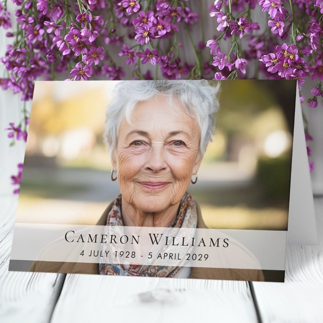 Cartão Simpatia personalizada com fotos, obrigado de luto (Custom photo sympathy bereavement thank you folded card)