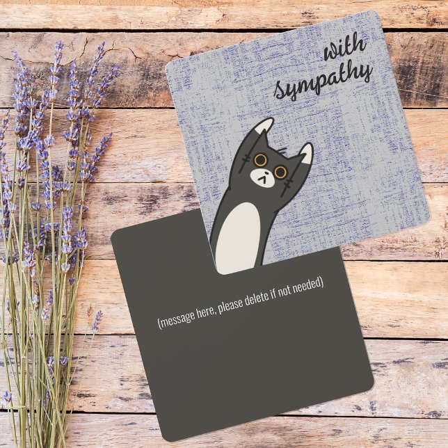 Cartão Simpatia Personalizada de Gato Negro (for your loved one who just lost their family member)
