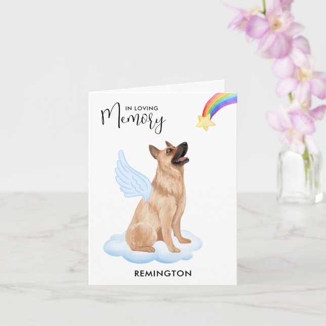 Cartão Simpatia por perda de anjo german shepherd (Orquídea)