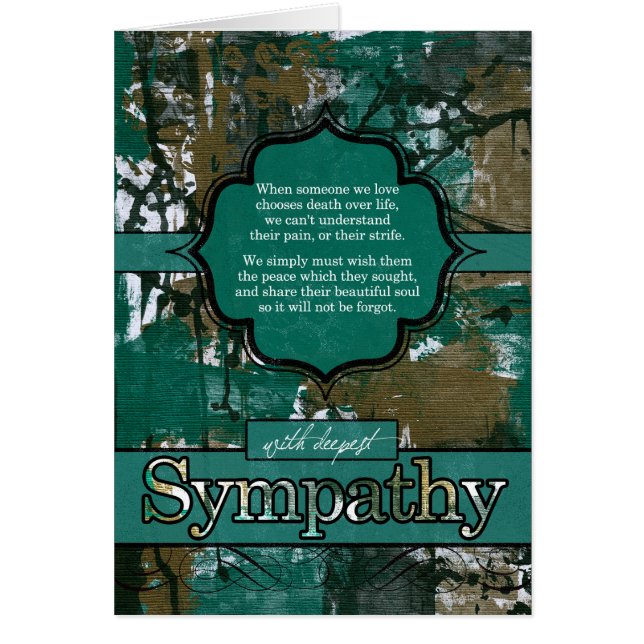 Cartão Simpatia por Sobreviventes de Grafite Urbano Suici (Frente)